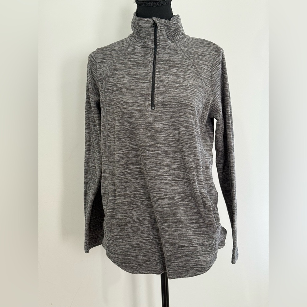 St. John’s Bay S Gray Quarter-Zip Pullover w Pockets 723